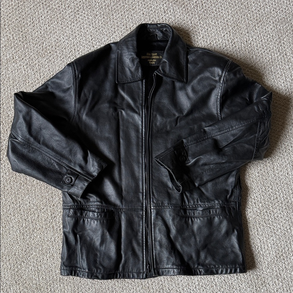 Mill Valley Sheepskin & Leather Co. Men's Black Vintage Zip Up Jacket Size M